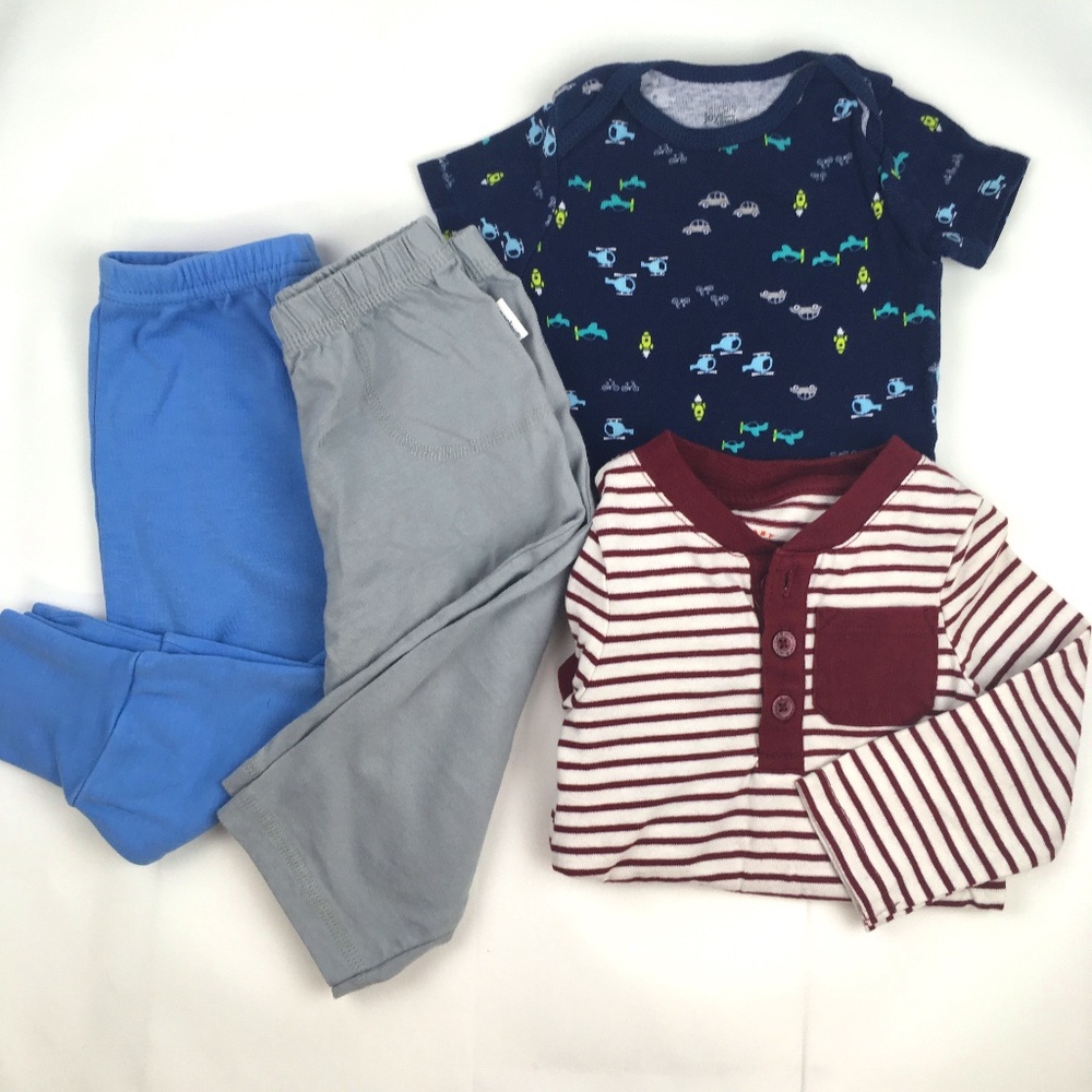 6-9 Month Bundle 2 Onesies and 2 Pairs of Pants